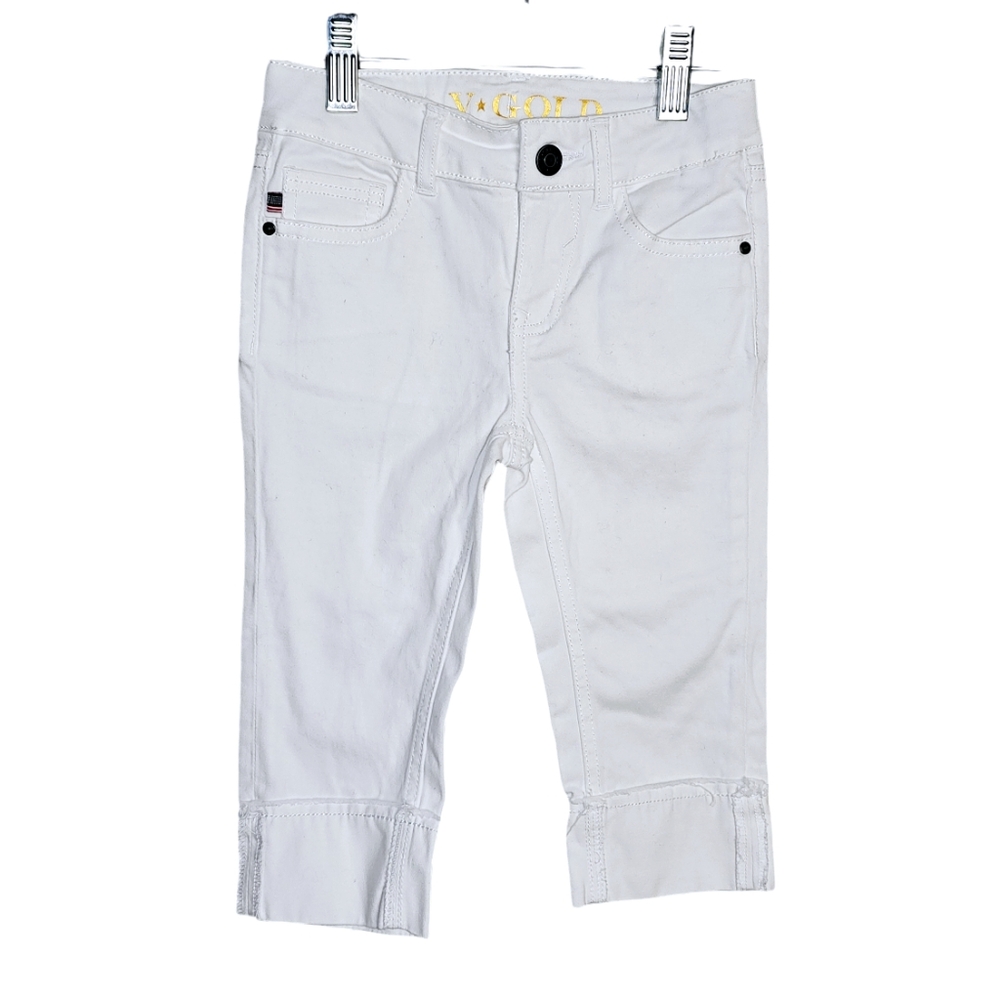 V-Gold white stretchable Capri Pants Size 5 Girl's